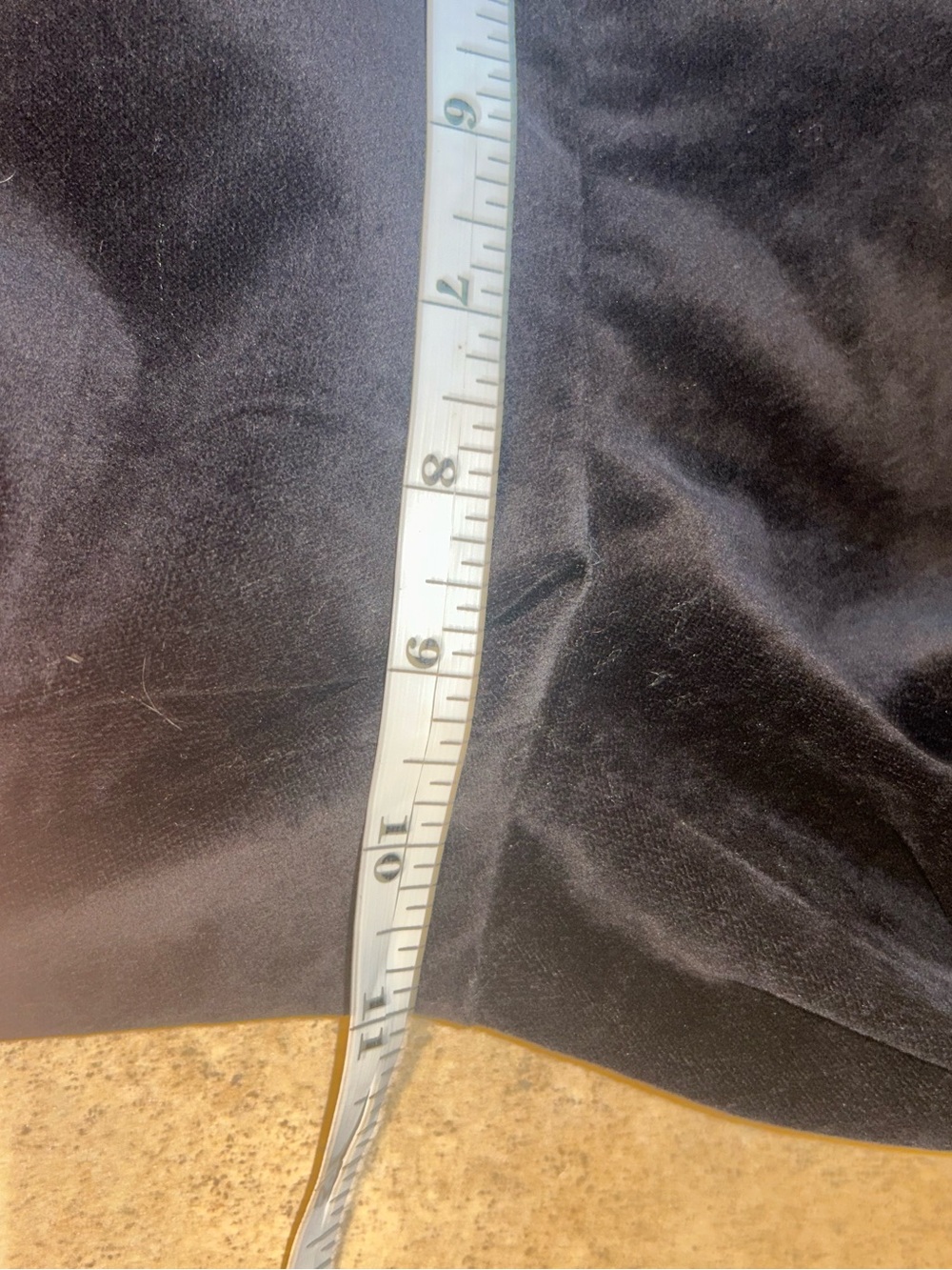 Talbots Pants - black velvet flat front skinny w/ankle slits - Picture 11 of 12